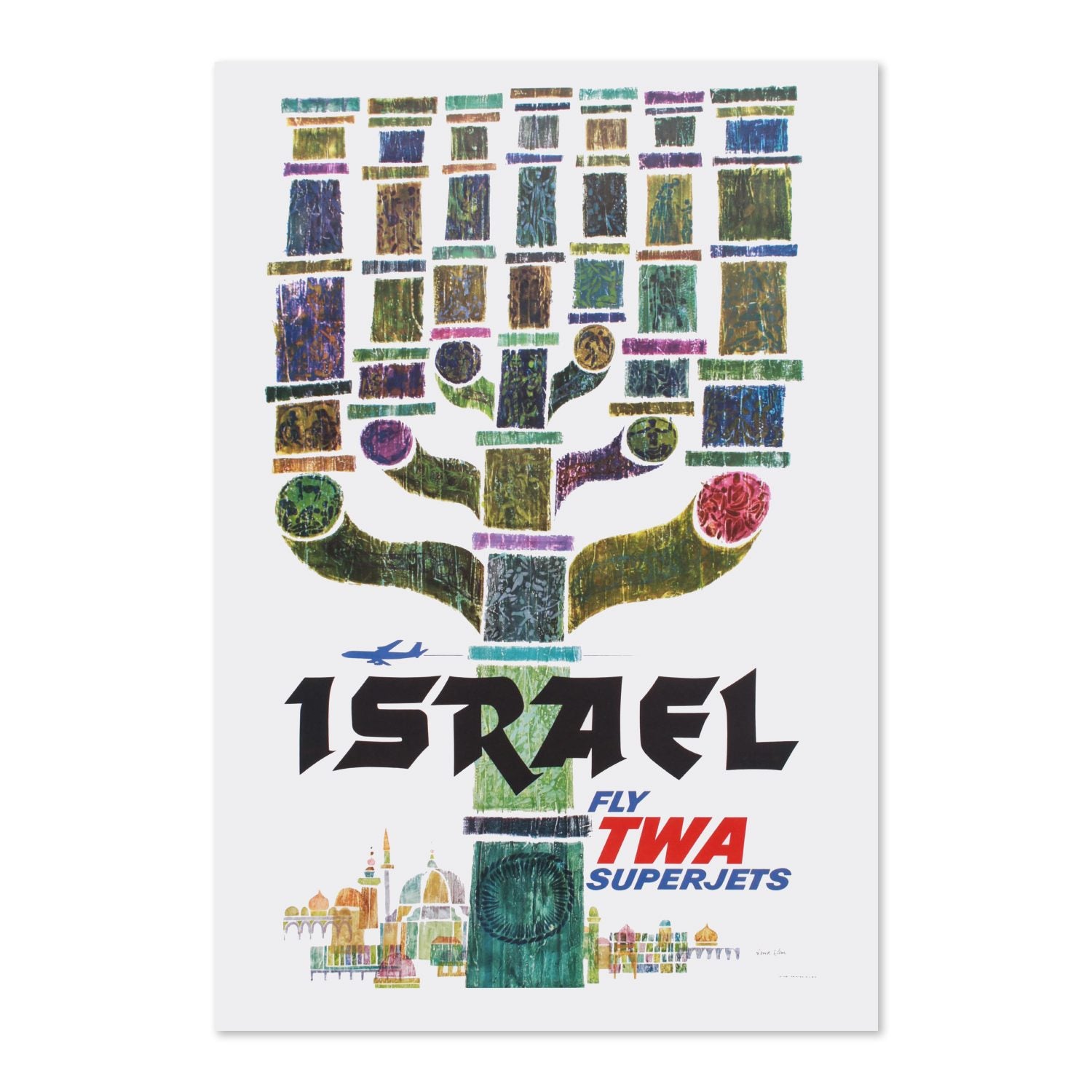Visit Israel Fly TWA poster print